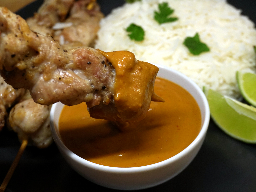 Air Fryer Chicken Satay with Peanut Sauce