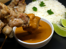 Air Fryer Chicken Satay with Peanut Sauce