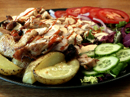 Kycklingkebabtallrik