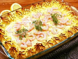 Fiskgratäng med räkor