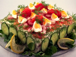 Sandwich cake with shrimp
