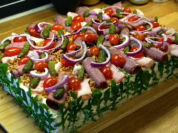Smörgåstårta with roast beef